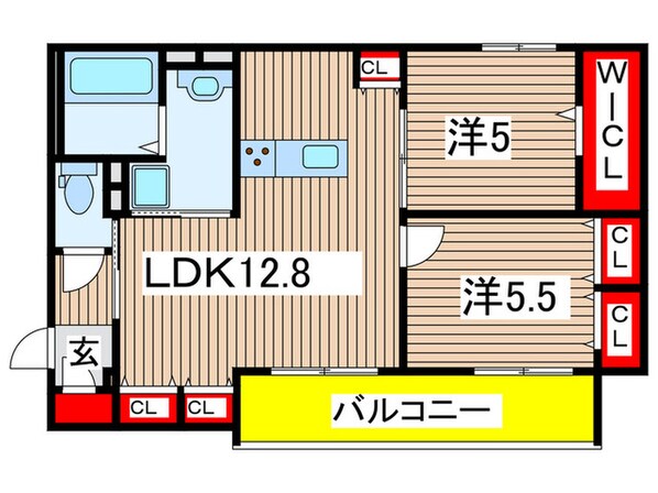 カシータ蓬川緑地ウエストの物件間取画像